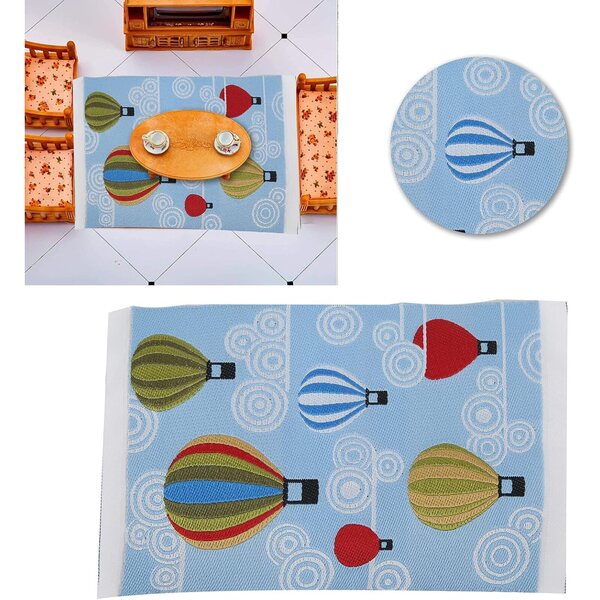 Tappeto miniatura 1:12 in filo di rayon per casa delle bambole - design nuvola