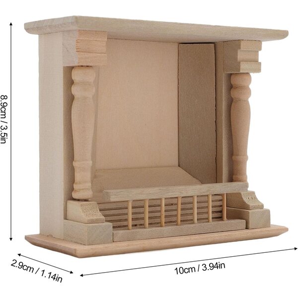 Camino in legno per casa delle bambole scala 1:12, arredamento miniatura realistica