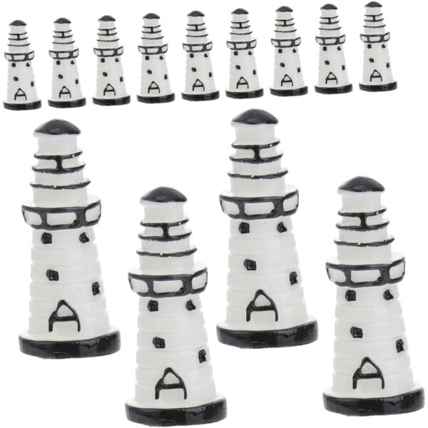 IMIKEYA Mini Phares in Resina 20 Pezzi Decorazioni Artigianali per Casa e Ufficio