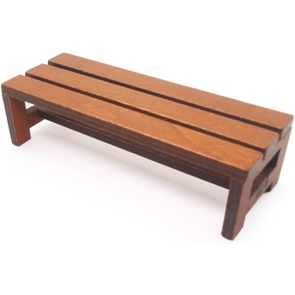 Panca in legno naturale in miniatura per case delle bambole scala 1/12, mobili realistici da esterno