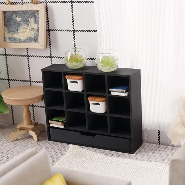 Libreria casa delle bambole con 12 griglie, organizer miniatura versatile e decorativo