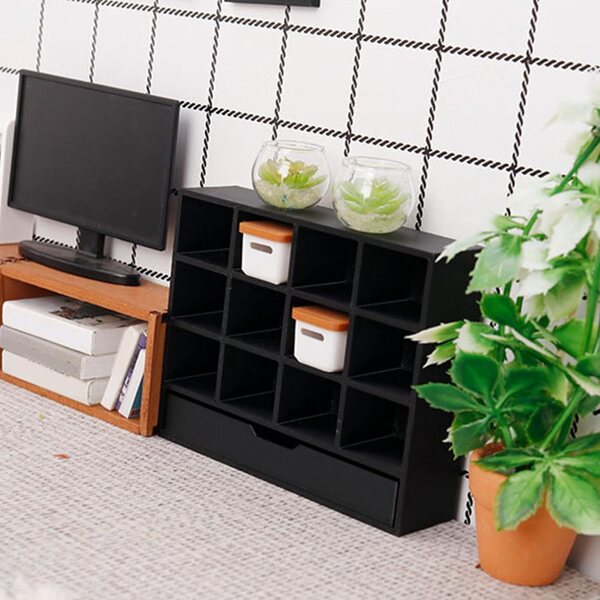 Libreria casa delle bambole con 12 griglie, organizer miniatura versatile e decorativo