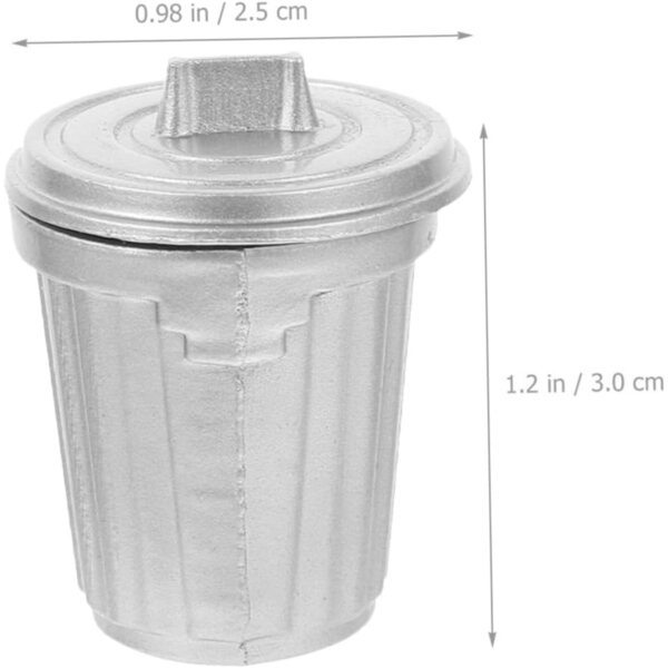 Mini Poubelle in Lega Argento per Casa delle Bambole 1:12 - Accessorio Realistico