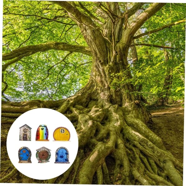 Set mit 6 Miniatur-Holztüren für den Feengarten – realistische und langlebige Dekorationen