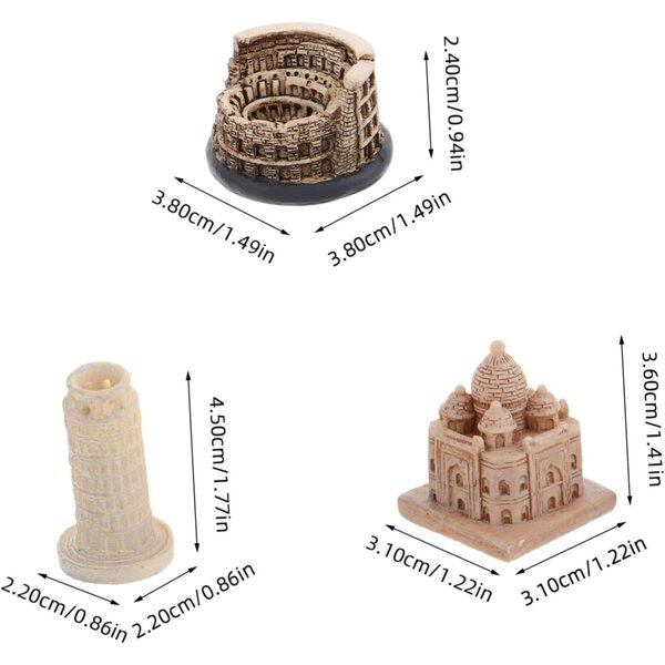 VICASKY Famous Monuments Miniaturmodelle aus Kunstharz für Heim- und Bürodekorationen