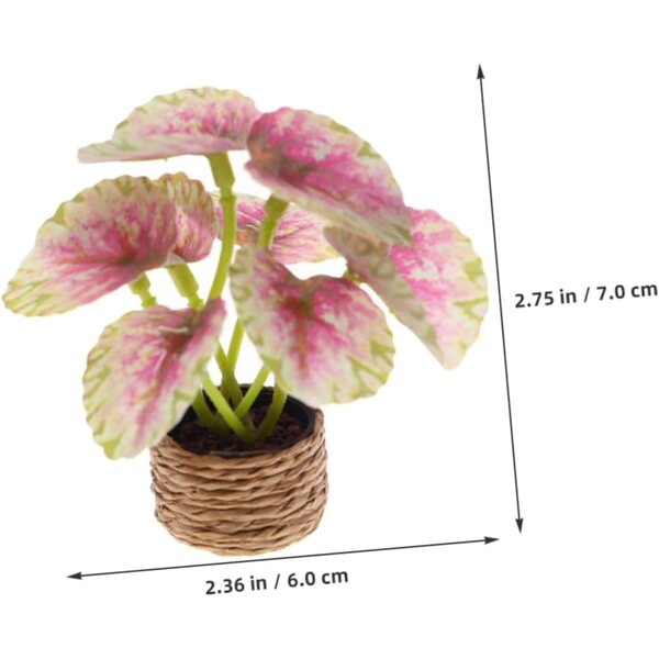 SHINEOFI Set 4 Mini Bonsai Artificiali in Vaso per Decorazioni Indoor Senza Manutenzione