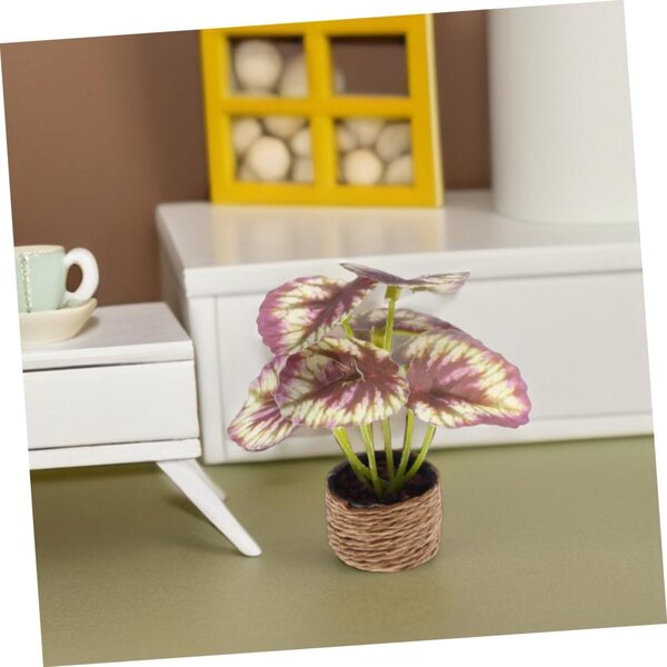 SHINEOFI Set 4 Mini Bonsai Artificiali in Vaso per Decorazioni Indoor Senza Manutenzione