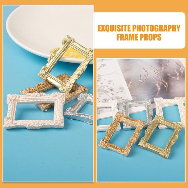Set 10 Mini Cornici Foto Vintage in Resina per Decorazioni e Gioielli