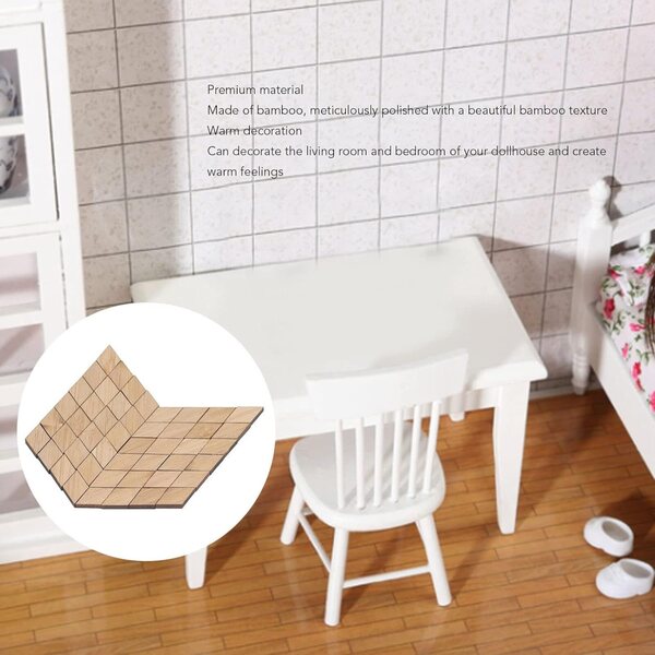 48 Mini Assi Pavimento in Legno 1:12 per Casa delle Bambole - Accessori Decorativi Fai da Te