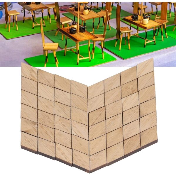 48 Mini Assi Pavimento in Legno 1:12 per Casa delle Bambole - Accessori Decorativi Fai da Te