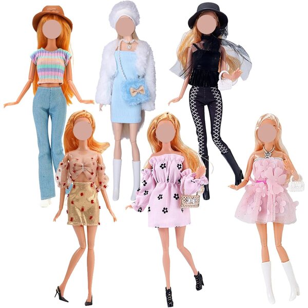 Set 29 Pezzi Vestiti e Accessori per Bambola 30 cm - Moda Vari Stili per Bambine