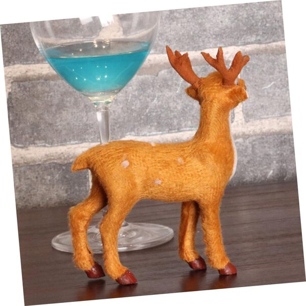 Abaodam Set mit 3 Plüsch-Rentieren, 15 cm, Weihnachtsdekoration für Zuhause und Tisch