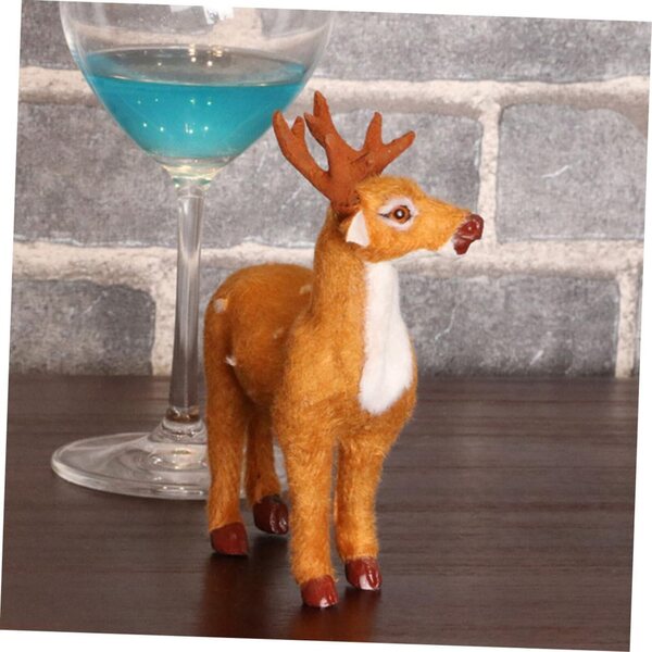 Abaodam Set mit 3 Plüsch-Rentieren, 15 cm, Weihnachtsdekoration für Zuhause und Tisch