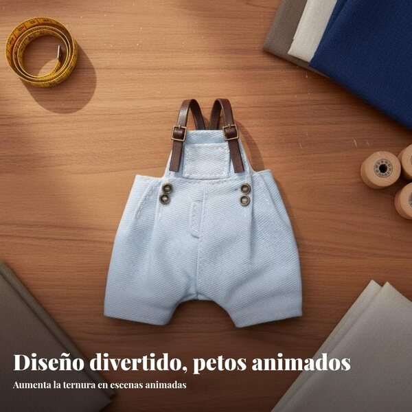 Salopette per Bambole 20cm con Bretelles Regolabili - Denim e Sergé di Qualità