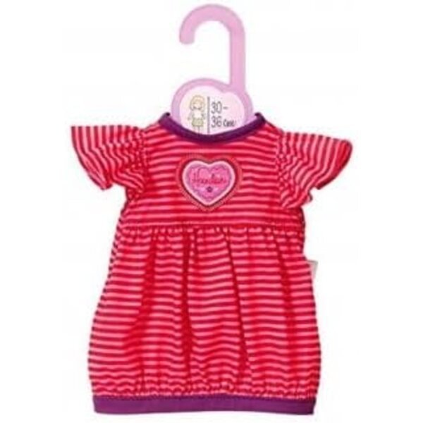 Vestito a Righe Rosa e Rosso per Bambola 30-36 cm | Set Abbigliamento con Carta Tigre