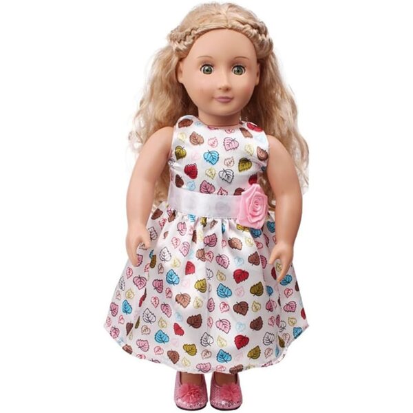 Abito Stampa Foglie per Bambola Americana 46 cm - Abbigliamento Casual
