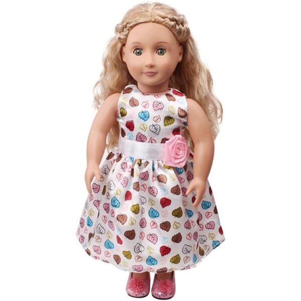 Abito Stampa Foglie per Bambola Americana 46 cm - Abbigliamento Casual