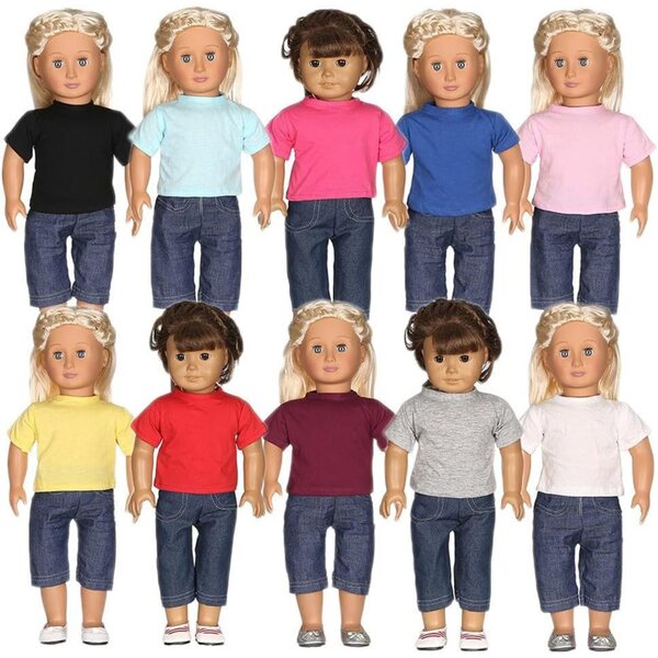 Abbigliamento per bambola americana 46 cm - completo casual maniche corte e pantaloni