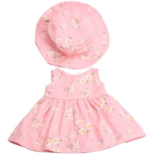 Abito con Cappello per Bambola 46 cm - Stile Casual a Fiori Rosa Uteruik