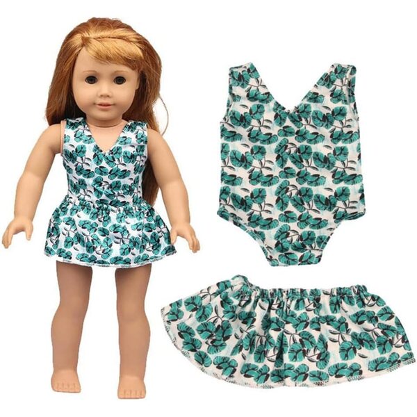 Abbigliamento Casual per Bambola Americana 46 cm - Body Stampato e Gonna Coordinata
