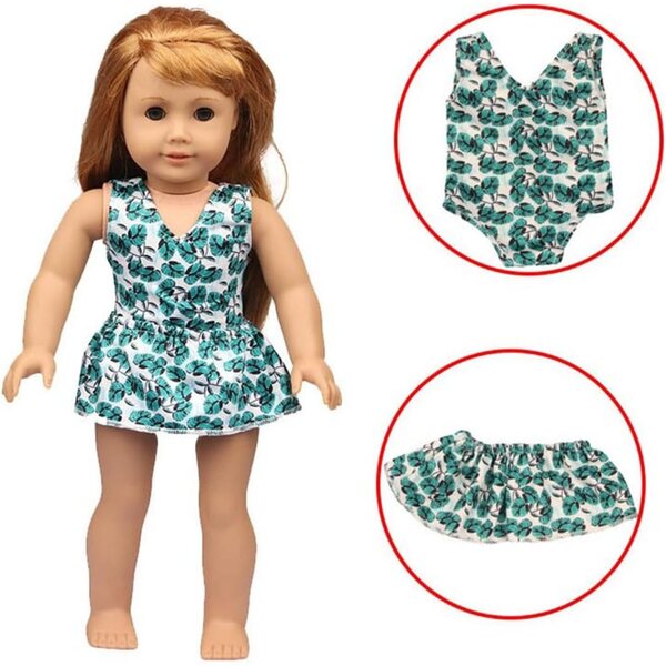 Abbigliamento Casual per Bambola Americana 46 cm - Body Stampato e Gonna Coordinata