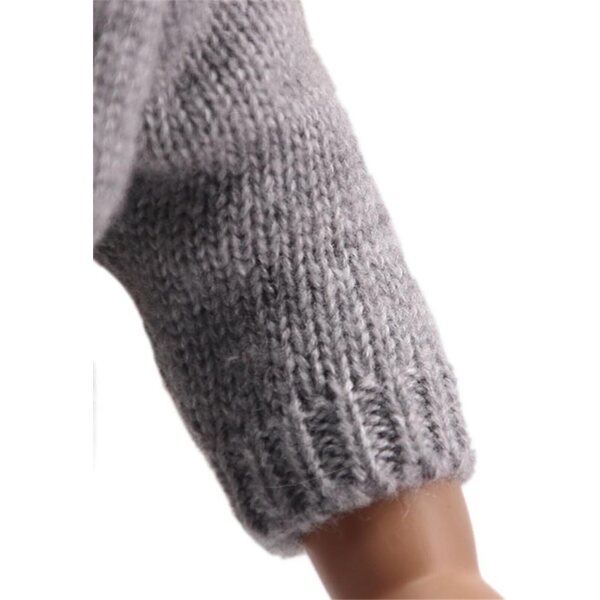 Abito per bambola americana 46 cm - Top e gonna in maglia grigio elegante