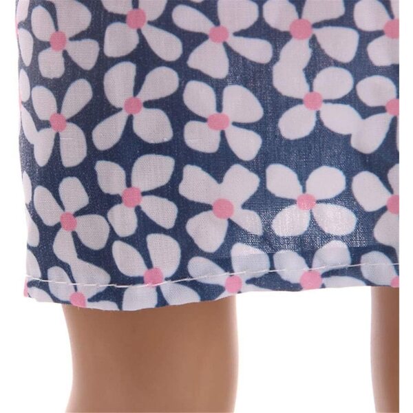 Abbigliamento per bambola 46 cm - T-shirt bianca e gonna floreale casual