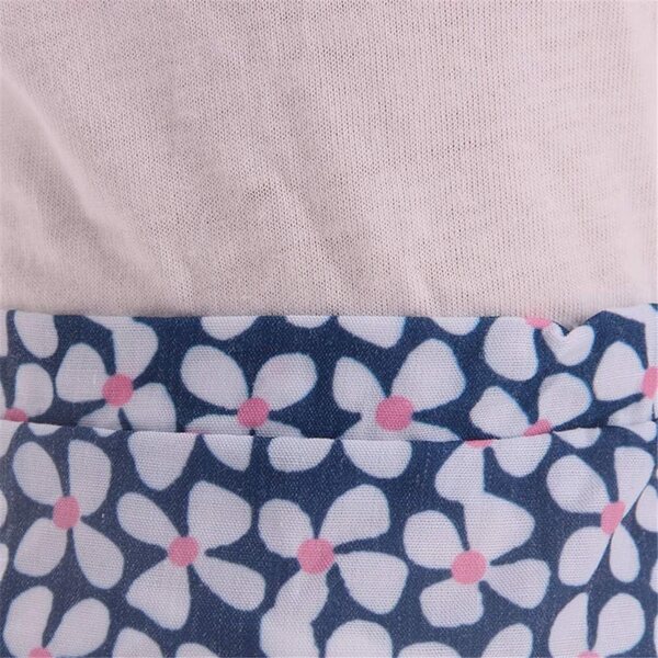 Abbigliamento per bambola 46 cm - T-shirt bianca e gonna floreale casual