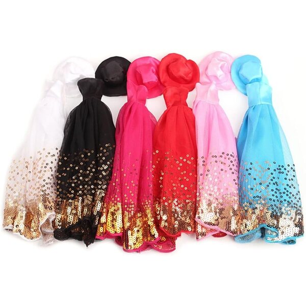 Kleid mit Pailletten und Hut für 30 cm Puppe – Elegantes Abendkleid