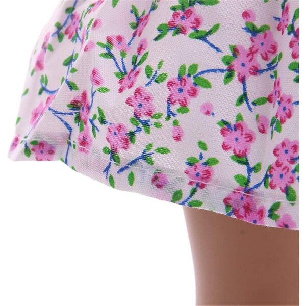 Lässiges Kleidungsset für 45-cm-Puppen: langärmliges Oberteil und Blumenrock