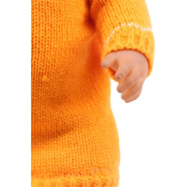 Vestito in maglia con cappello per bambola americana 46 cm, abito invernale arancione