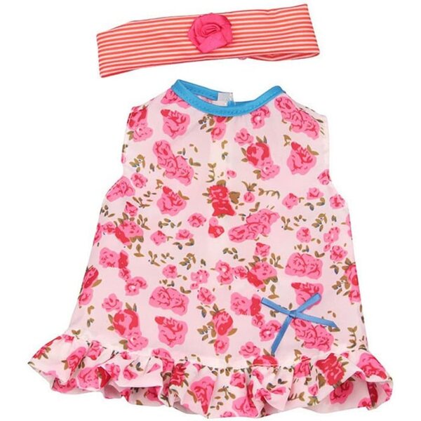 Blumenkleid- und Stirnband-Set für 46 cm große amerikanische Puppe – sicheres und farbenfrohes Komplettkostüm