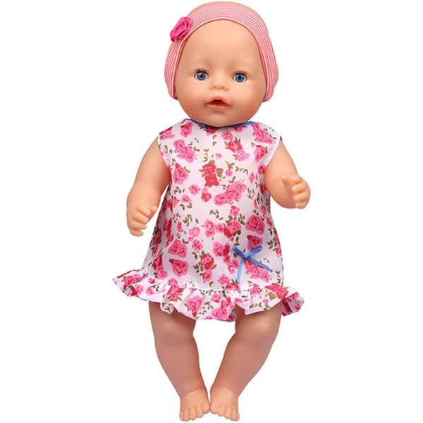 Blumenkleid- und Stirnband-Set für 46 cm große amerikanische Puppe – sicheres und farbenfrohes Komplettkostüm