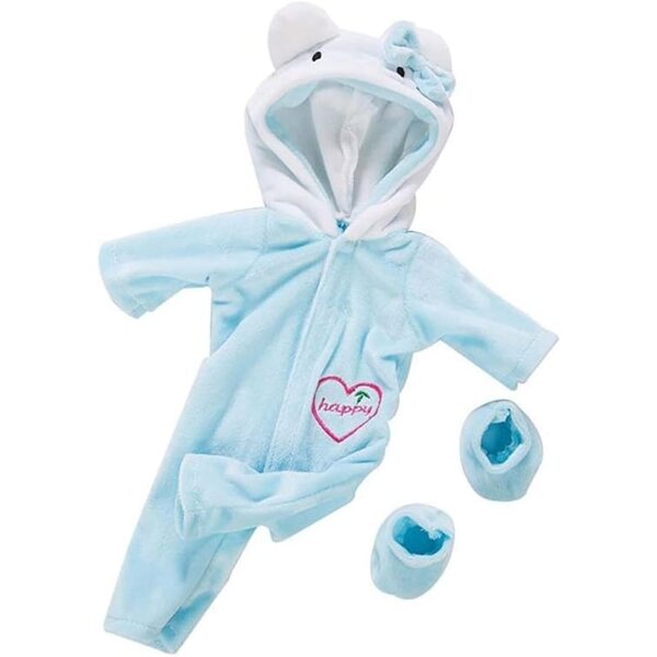 Abbigliamento per Bambole 46 cm - Tuta Blu e Scarpe in Peluche per Bambole Américaine
