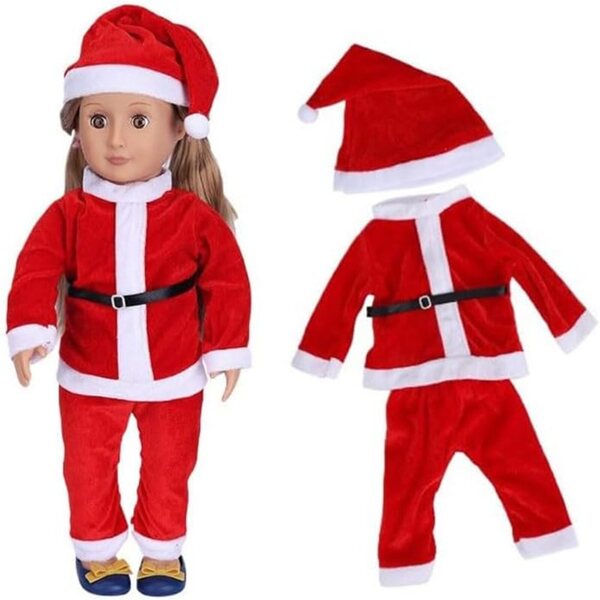 Costume di Natale per bambola americana 46 cm – completo cappello, maglia e pantaloni