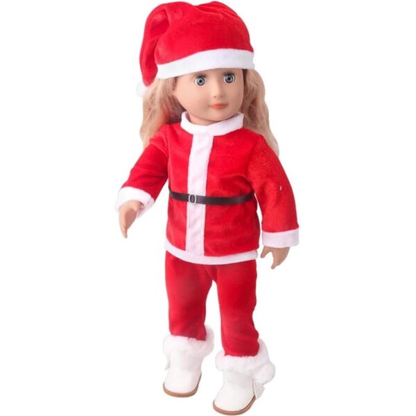 Costume di Natale per bambola americana 46 cm – completo cappello, maglia e pantaloni