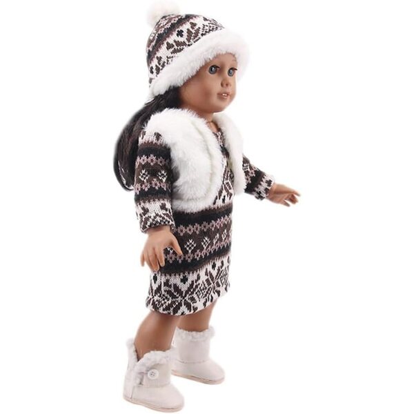 Abito e cappello in maglia per bambola da 46 cm - set completo accessori moda