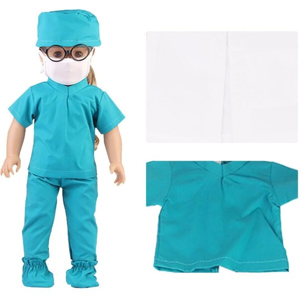 Costume Infermiera/Medico per Bambola 46 cm – Vestiti per Bambole Accessorio Gioco