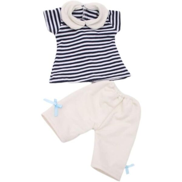 Abbigliamento per bambola americana 46 cm - Completo maglietta a righe e pantaloni bianchi