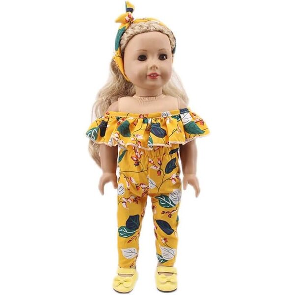 Outfit für 46 cm große amerikanische Puppe mit Zierband und Freizeitkleidung