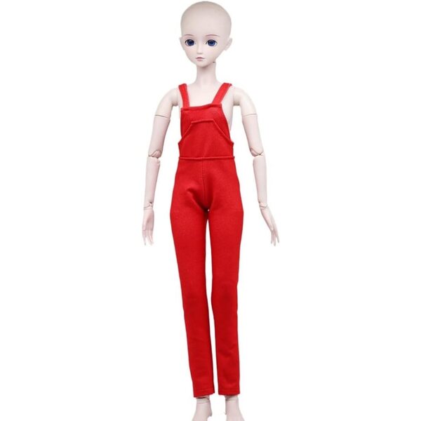 Salopette rossa per bambola BJD 1/3 da 60 cm abbigliamento alla moda