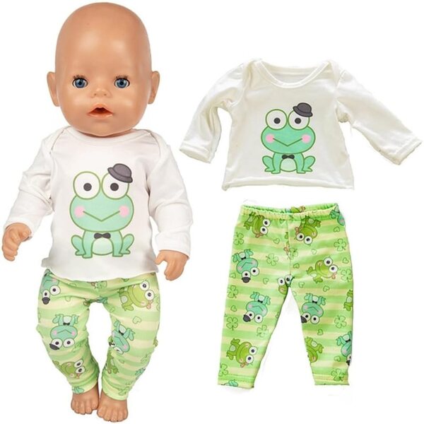 Abbigliamento per bambole 46 cm – T-shirt maniche lunghe e pantaloni animalier