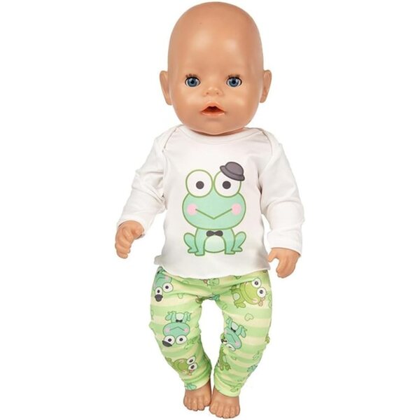 Abbigliamento per bambole 46 cm – T-shirt maniche lunghe e pantaloni animalier