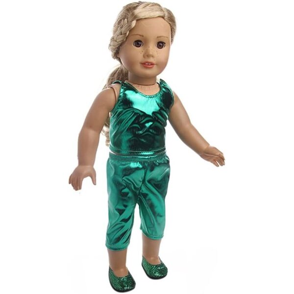 Completo Verde per Bambola Americana 46 cm - Top e Pantaloni Eleganti