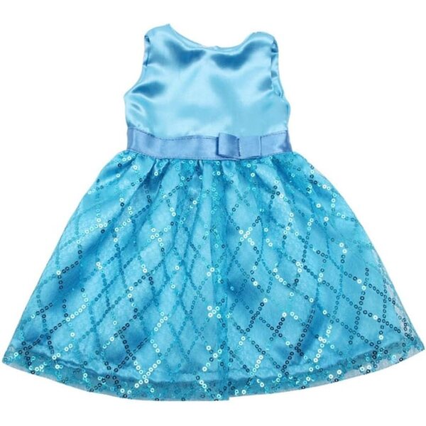 Spitzenkleid mit Pailletten für 46 cm große amerikanische Puppe, elegante Kleidung