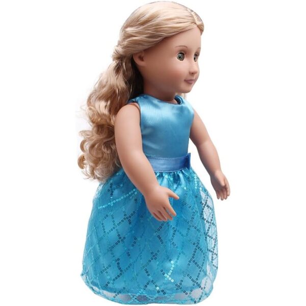 Spitzenkleid mit Pailletten für 46 cm große amerikanische Puppe, elegante Kleidung
