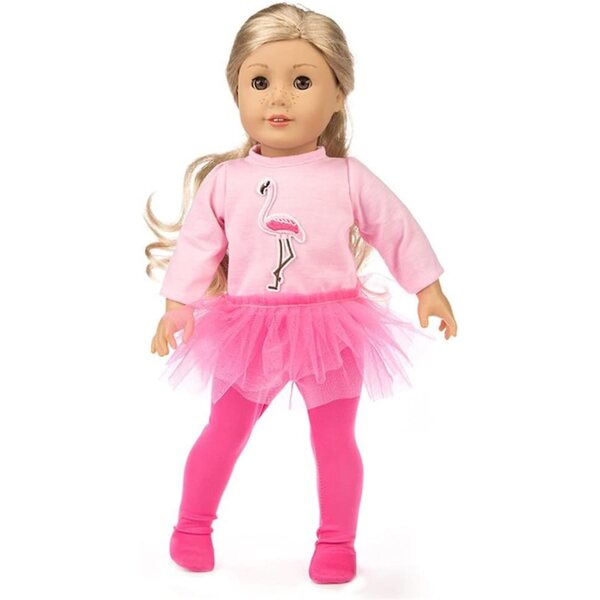 Abito e leggings flamingo per bambole da 46 cm - vestiti casual Uteruik