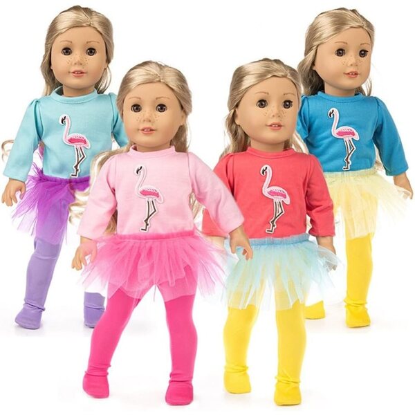 Abito e leggings flamingo per bambole da 46 cm - vestiti casual Uteruik
