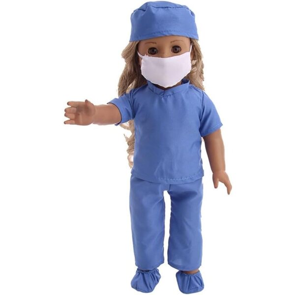 Medizinisches Outfit für 46-cm-Puppe mit Zubehör – kompletter Kittel und Maske