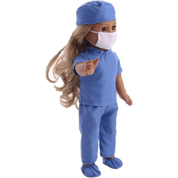 Medizinisches Outfit für 46-cm-Puppe mit Zubehör – kompletter Kittel und Maske